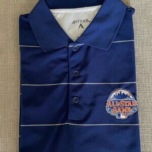 Antigua L New York Mets All Star Royal Blue SS Desert Dry Polo